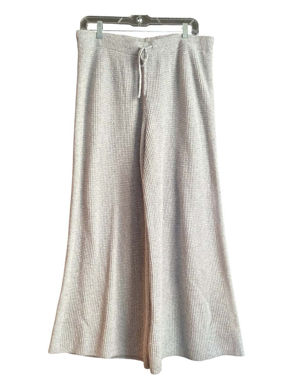Aerie Cozy Up Waffle Knit Skater Pants Oversized Loungewear Heather Gray Large - Picture 2 of 13